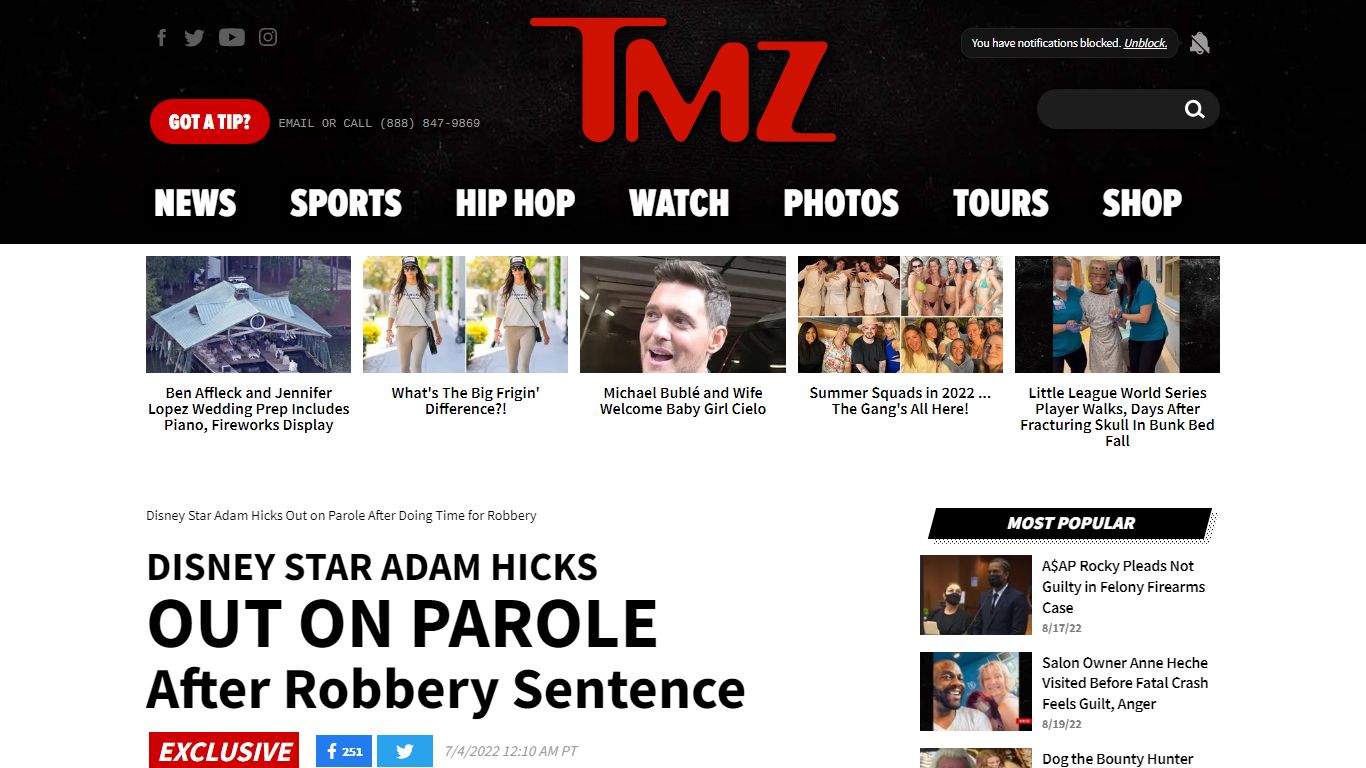 Disney Star Adam Hicks Out on Parole After Doing Time for Robbery - TMZ