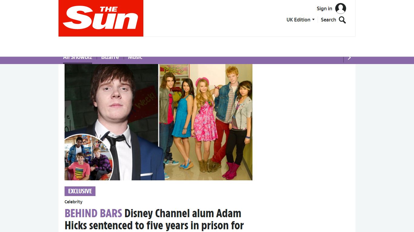 Disney Channel alum Adam Hicks sentenced to five years in prison for ...